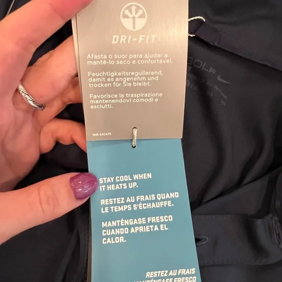 NWT Nike Golf Standard Fit Navy Blue Mens Short Polo Shirt Size XL - Picture 7 of 13